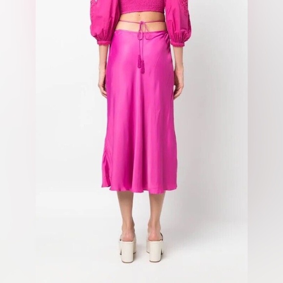 Farm Rio Lenzig Midi Skirt with beaded tie tassels - Picture 2 of 7